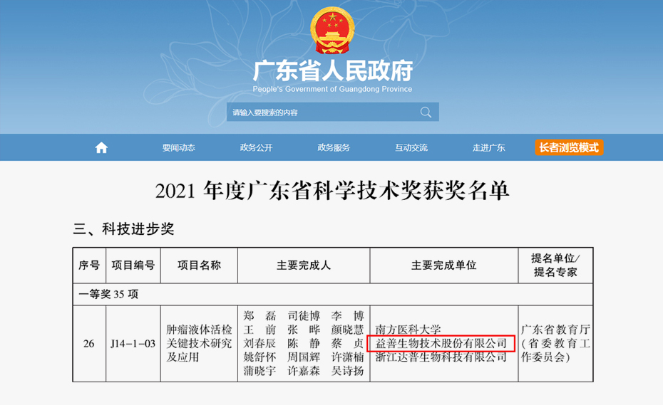 益善生物研发成果荣获广东省科技进步一等奖!